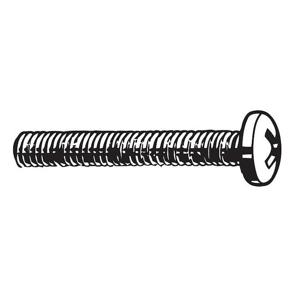 #4-40 x 1/2 in Phillips Pan Machine Screw, Zinc Plated Steel, 100 PK