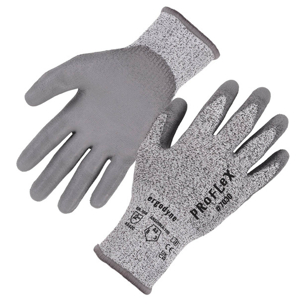 Ergodyne ANSI A3 PU Coated CR Gloves, Gray, Size XL, PR 7030 Pack of 2