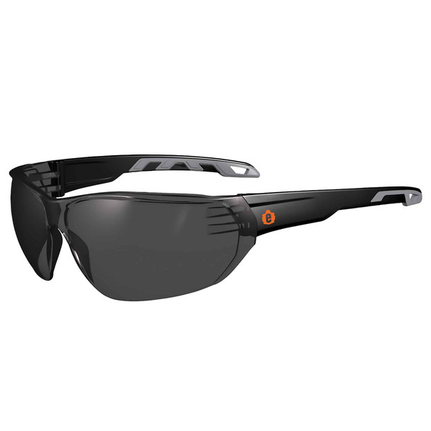 VALI, Safety Glasses, Smoke Lens, Matte Black Frame, Frameless Pack of 2