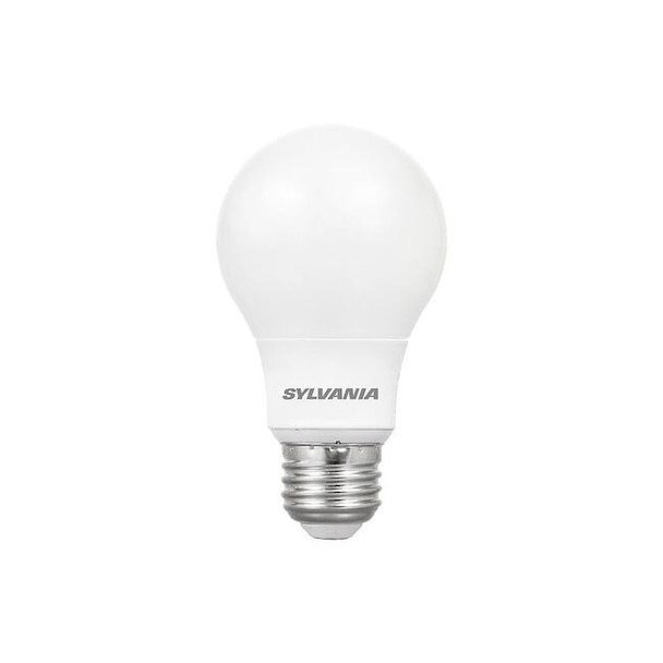 8 W, Compact LED Bulb, White, A19, 2700K Temp. Frosted, Dimmable Pack of 6