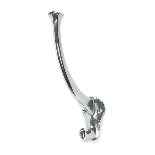 Manufacturer Varies Wardrobe Hook, Silver, Aluminum, 6 in D 1HHL5