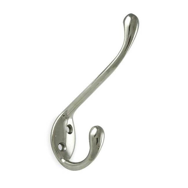 Manufacturer Varies Coat Hook, Silver, Zinc, 1 in D 1XNG1