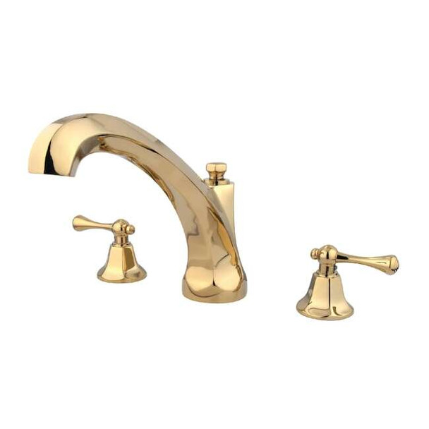 Kingston Brass Roman Tub Faucet, Polished Brass, Deck Mount KS4322BL