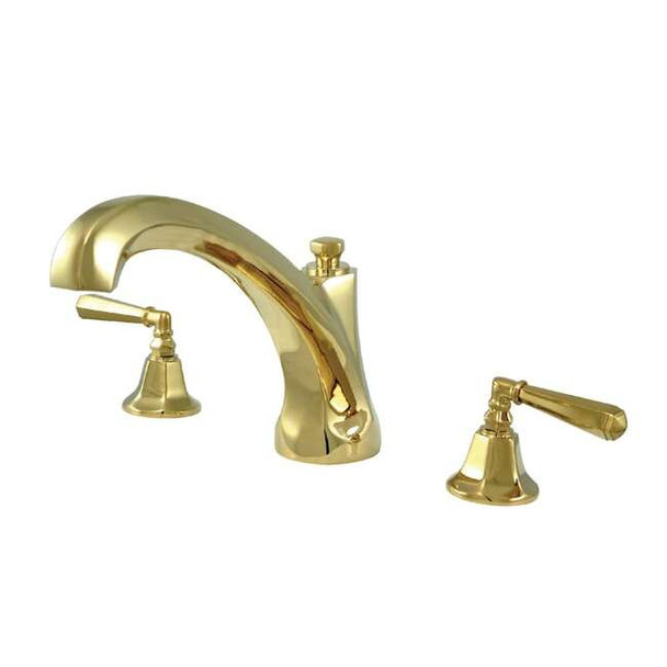 Kingston Brass Roman Tub Faucet, Polished Brass, Deck Mount KS4322HL