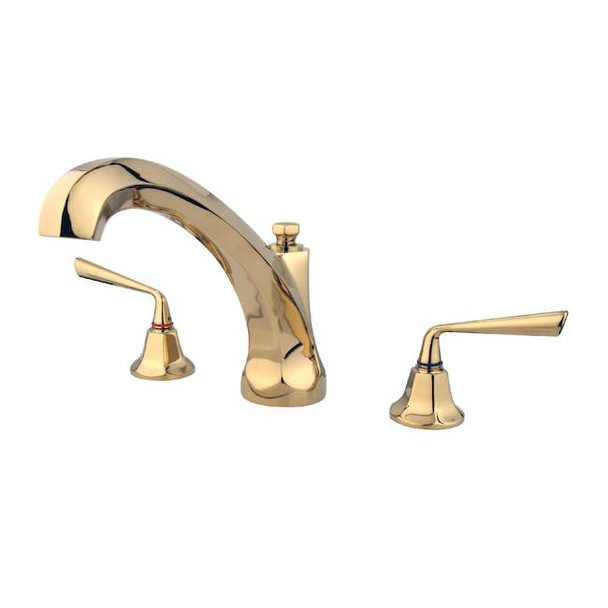 Kingston Brass Roman Tub Faucet, Polished Brass, Deck Mount KS4322ZL