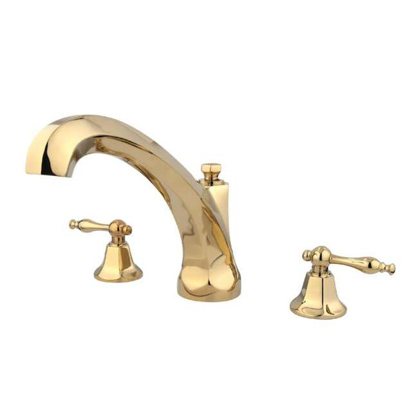 Kingston Brass Roman Tub Faucet, Polished Brass, Deck Mount KS4322NL