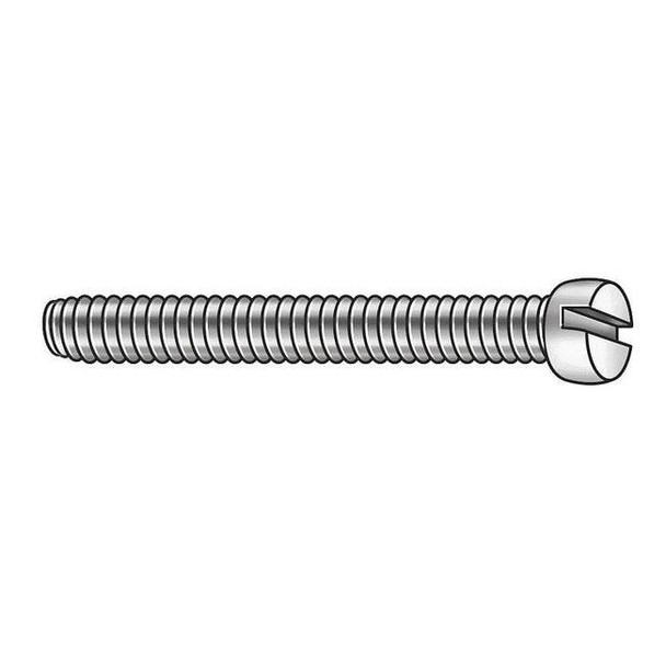 #6-32 x 1 in Slotted Fillister Machine Screw, Plain 18-8 Stainless Steel, 100 PK
