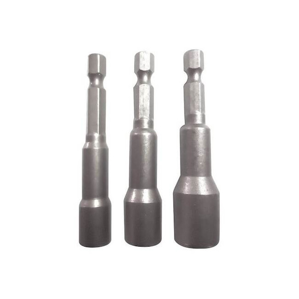 Westward Nutsetter,L:2.5",Socket:1/4",5/16",3/8" 1VXN5