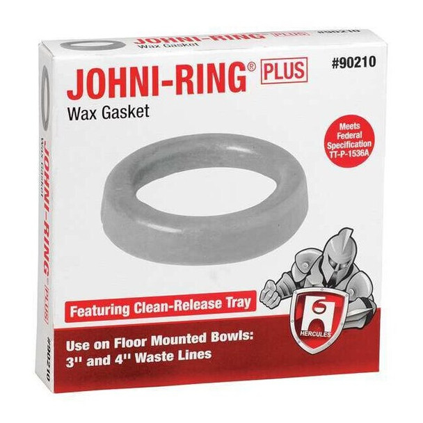 Hercules Toilet Bowl Ring, Standard, Wax, 3in-4in 90210 Pack of 2