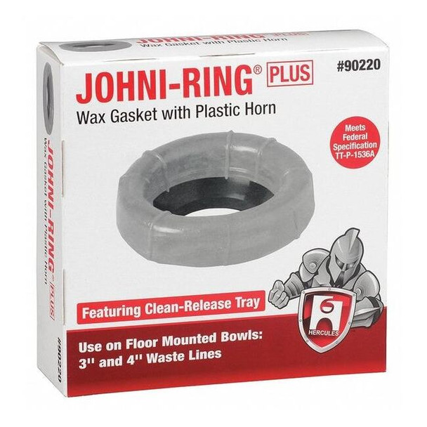 Hercules Toilet Bowl Ring, Wax, 3in to 4in 90220 Pack of 2