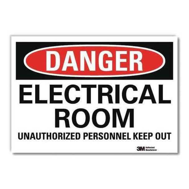 Lyle Danger Sign,Self-Adhesv Mount,7inWx5inH, U3-1411-RD_7X5 U3-1411-RD_7X5