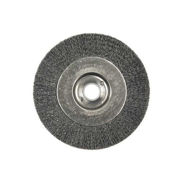 4" Narrow Face Crimped Wire Wheel .006" Steel Fill 5/8"-1/2" Arbr Hole Pack of 2