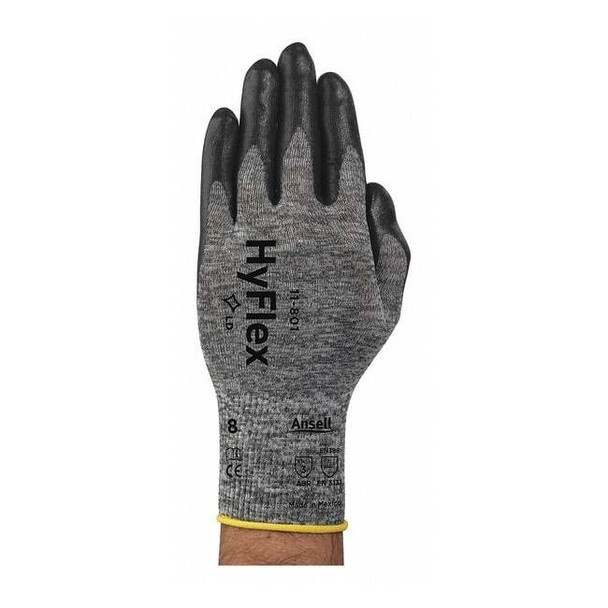 Coated Gloves, Nitrile, Smooth, Palm, 3 Abrasion Level, Gray, 8 1 PR Pack of 6