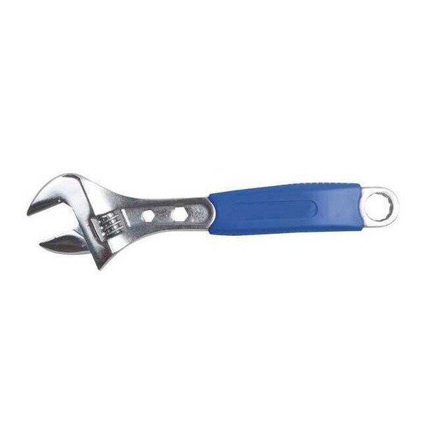Westward Adj. Wrench,6",15/16" Cap.,Chrome 1NYC7