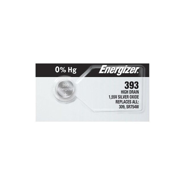 Energizer Button Battery,Silver,1.5VDC,309/393 393-309TZ