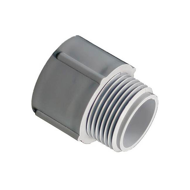 Conduit Fitting Adapter, 3/4 in, Threaded, PVC, PVC Coated Pack of 5