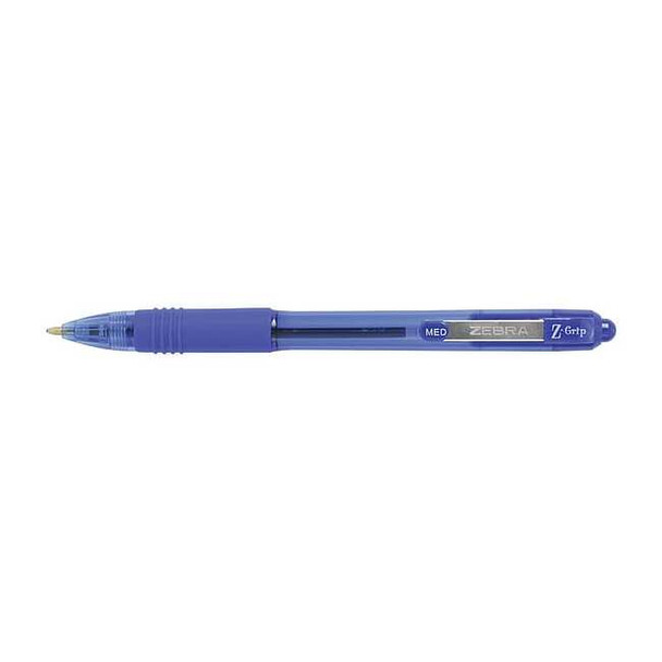 Zebra Pen Retractable Ballpoint Pen, Medium 1.0 mm, Blue 12/Pack 22220 Pack of 6