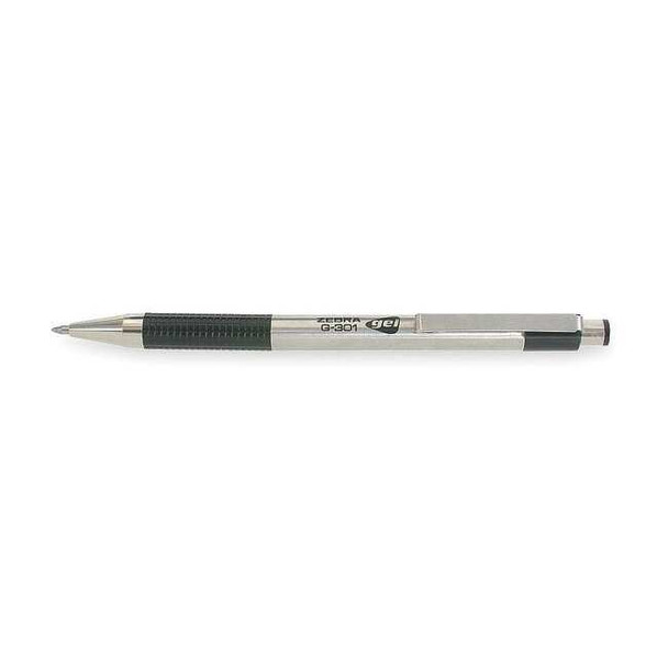 Zebra Pen Retractable Gel Pen, Medium 0.7 mm, Black 2/Pack 41312 Pack of 6