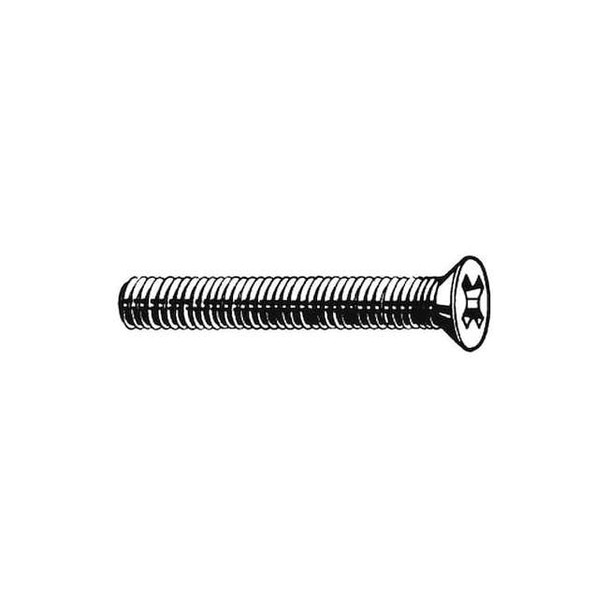 #6-32 x 2 in Phillips Flat Machine Screw, Plain 18-8 Stainless Steel, 100 PK