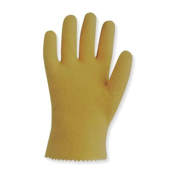 Coated Gloves, PVC, Textured, Full, 3 Abrasion Level, Yellow, S (8) 1 PR