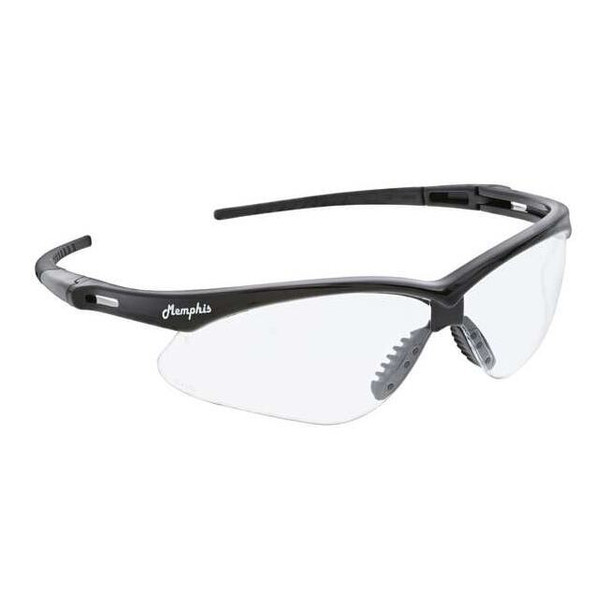 Memphis (MP1), Safety Glasses, Anti-Fog, Clear Lens, Black Frame, Half Frame
