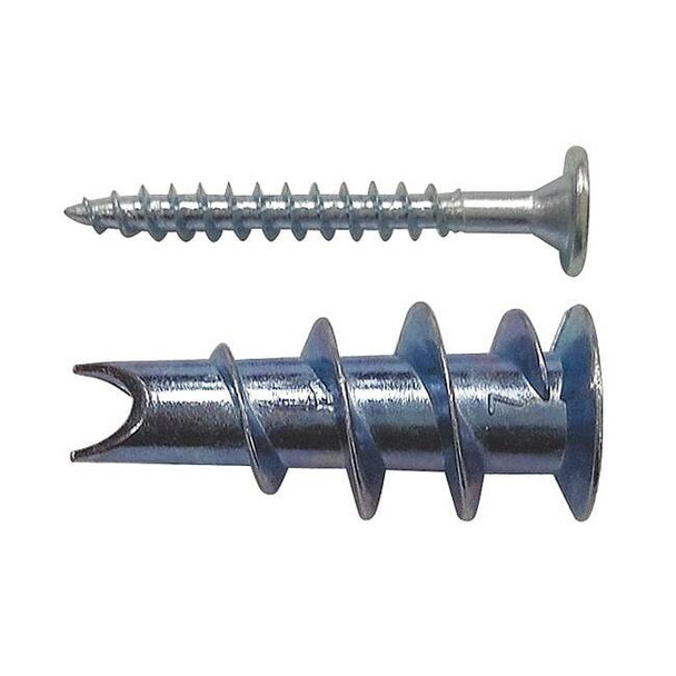 Self Drilling Anchor, Not Rated Tension Strength, 1-5/16"L, Zamac, 25 PK