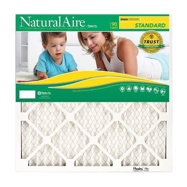 Standard Capacity Pleated Filter, 20"x20"x1", MERV 8 Pack of 12