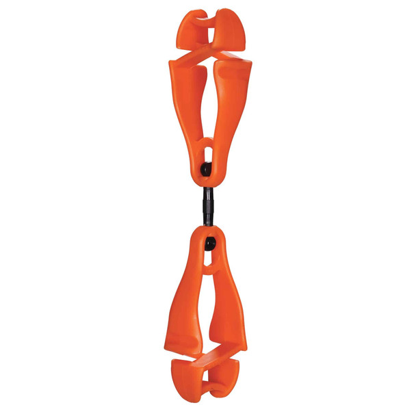 Ergodyne Orange Swiveling Glove Clip Holder, Dual Clips 3420 Pack of 6