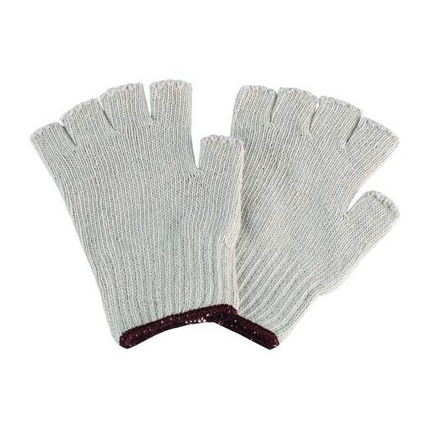 Knit Gloves, Cotton/Polyester, None Uncoated, Knit, Beige, L, 1 PR Pack of 12