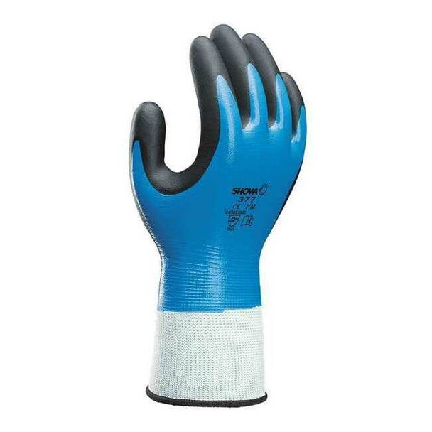 Coated Gloves, Foam Nitrile, Sandy, Palm, 6 Abrasion Level, Blue, L (8) 1 PR