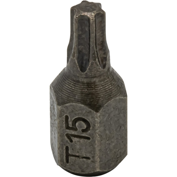 T15 Half Cut Torx Bit, 1/4" Hex 5/8" OAL 1/2 Cut Torx VHCT15