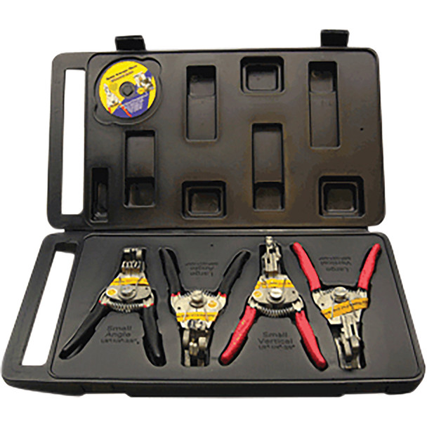 Case with set of four piece quick release pliers QRP4S