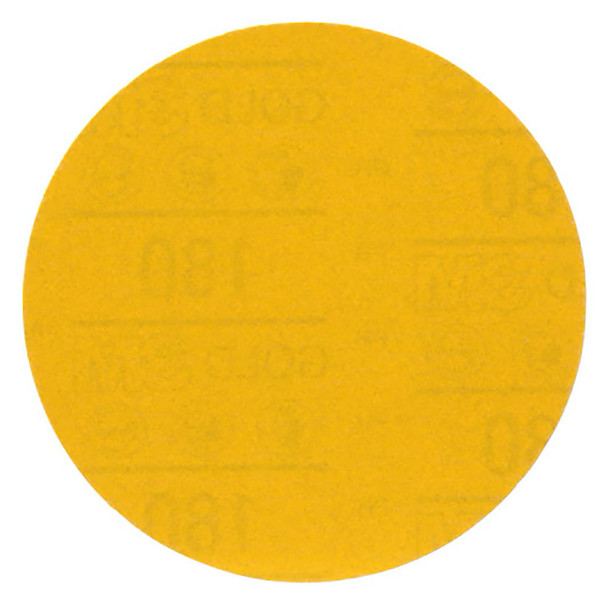3M™ Hookit™ Gold Abrasive Disc 09234, 180, 5 in (125 mm), No Hole, 50 Discs/Carton, 4 Cartons/Case 09234