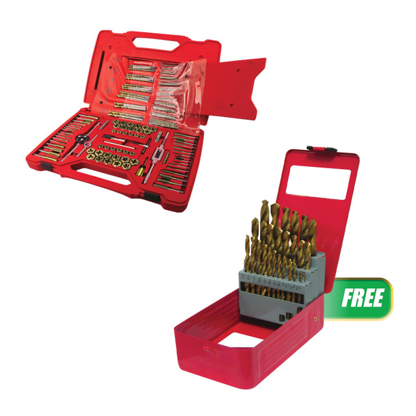 Buy (1) Machine Screw, Fractional & Metric Tap & Die Drill Bit Set, 117 pc. Get (1) 9229 277P