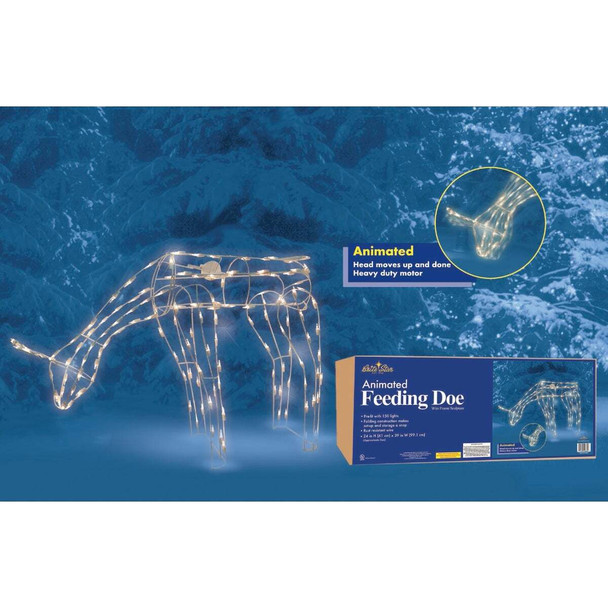 Brite Star 48 In. H. 150-Light Animated Feeding Doe 46-332-67