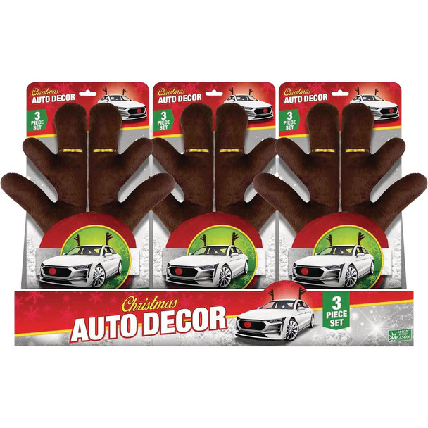 Magic Seasons Christmas Reindeer Auto Decoration 768749 Pack of 6