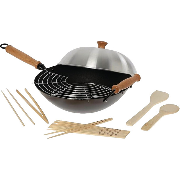 Kitchen Supply 14" Procarbon Wok Set J22-9938