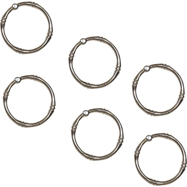 Zenna Home Rustproof Satin Nickel Shower Curtain Rings (12-Count) HR05BNL