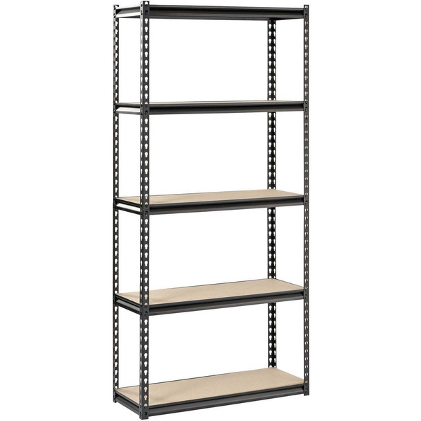 Muscle Rack 34 In. x 14 In. x 72 In. 5-Tier Black Shelving Unit UR341472BLK