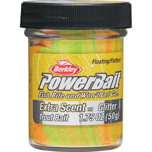 Berkley PowerBait Rainbow Glitter Trout Bait Extra Scent STBGRB