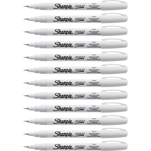 Sharpie Extra Fine Oil-Based Paint Markers - White Ink - Oil Based - 2 / Bundle