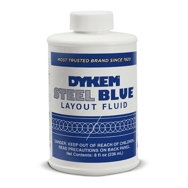 ITW ProBrands™ Dykem® Steel Blue® Layout Fluid, 8 oz, Brush-In-Cap, 12/Case