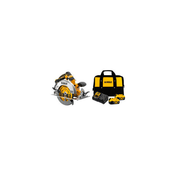 DeWalt 20V Max XR 7-1/4"" Brushless Circular Saw Bundled W/ 2 Pk Battery And Cha