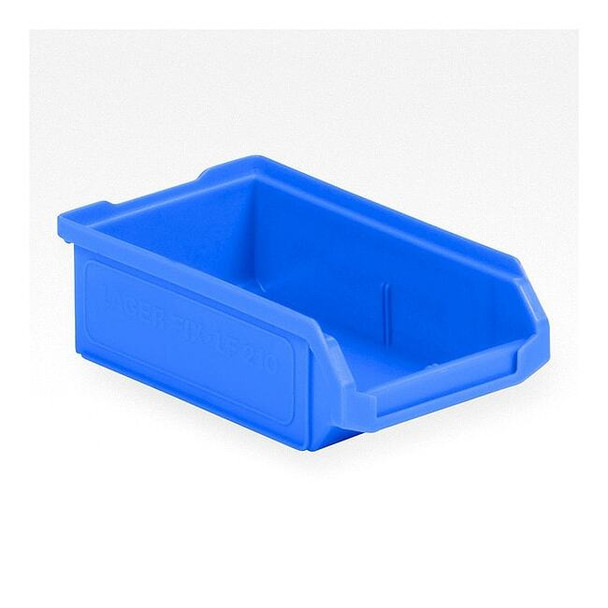Hang & Stack Storage Bin, Plastic, Blue, 2 in H, 4 3/16 in W, 6 11/16 in L