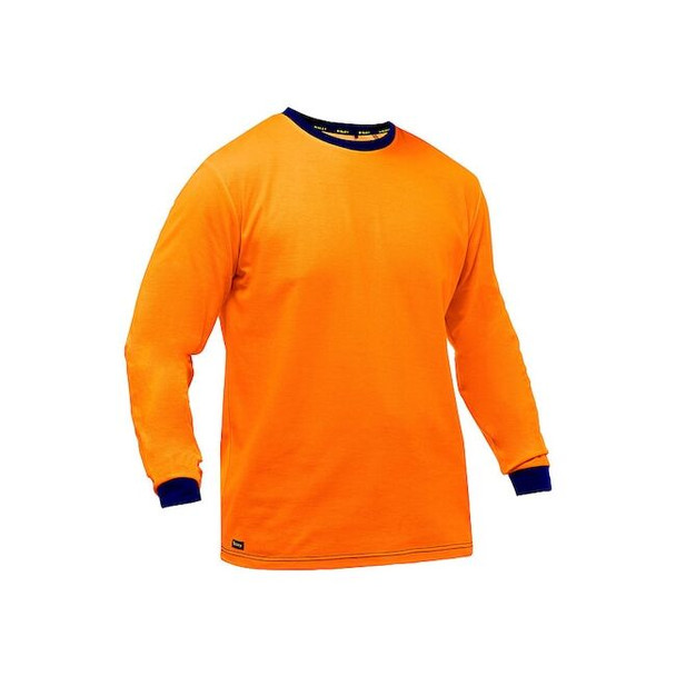 Bisley High-Visibility Shirt, Cotton, Polyester, Orange, XL 310M6118-O/XL