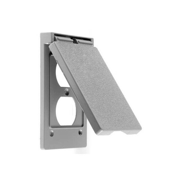 Weatherproof Cover, 1 Gang, Zinc, Duplex Opening Cover Type Pack of 24