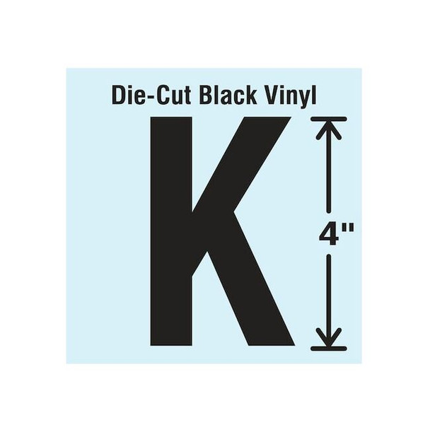 Stranco LetterLabel,Vinyl,4inH,2-1/4inW,PK10 DBV-4-K-10