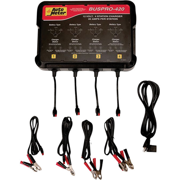 4 STATION MULTI-BANK CHARGER, 20 AMPS/STATION, FLOODED, AGM, LIFEPO4, 120V BUSPRO-420
