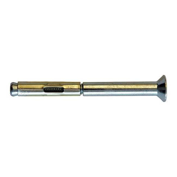 Sup-R-Sleeve Sleeve Anchor, 3/8" Dia., 5" L, Carbon Steel Zinc Plated, 10 PK