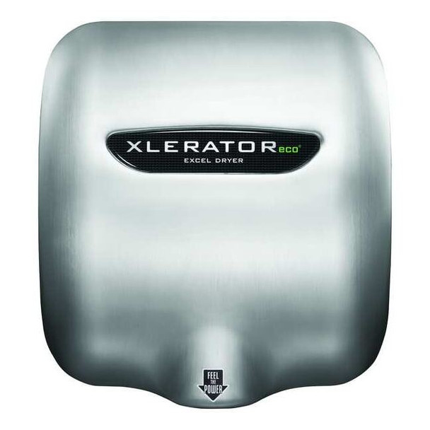 Automatic Hand Dryer, 10 sec Dry, 68 to 77, 110 to 120V AC, Silver, Brushed